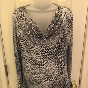 Gray and Black Chaus Blouse